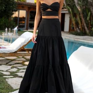 Black Leilani Two-Piece Skirt Set